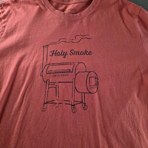 Life is Good Mens Holy Smoke BBQ Smoker Crusher Tee Red XXL S23-M1890/2554